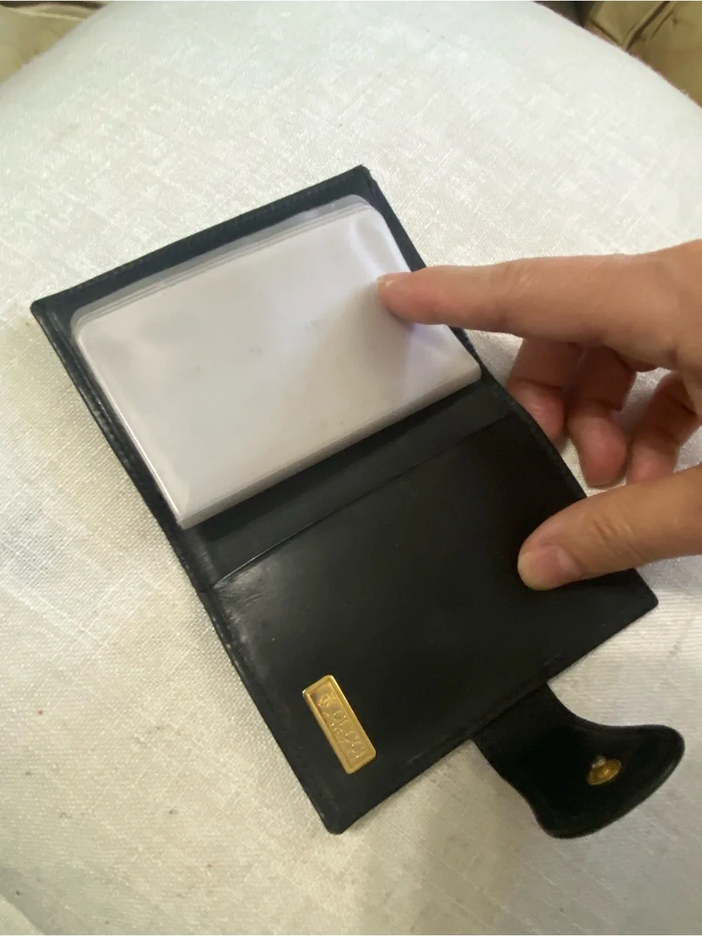 Vintage Gucci Trifold Wallet Card Holder Micro GG Black